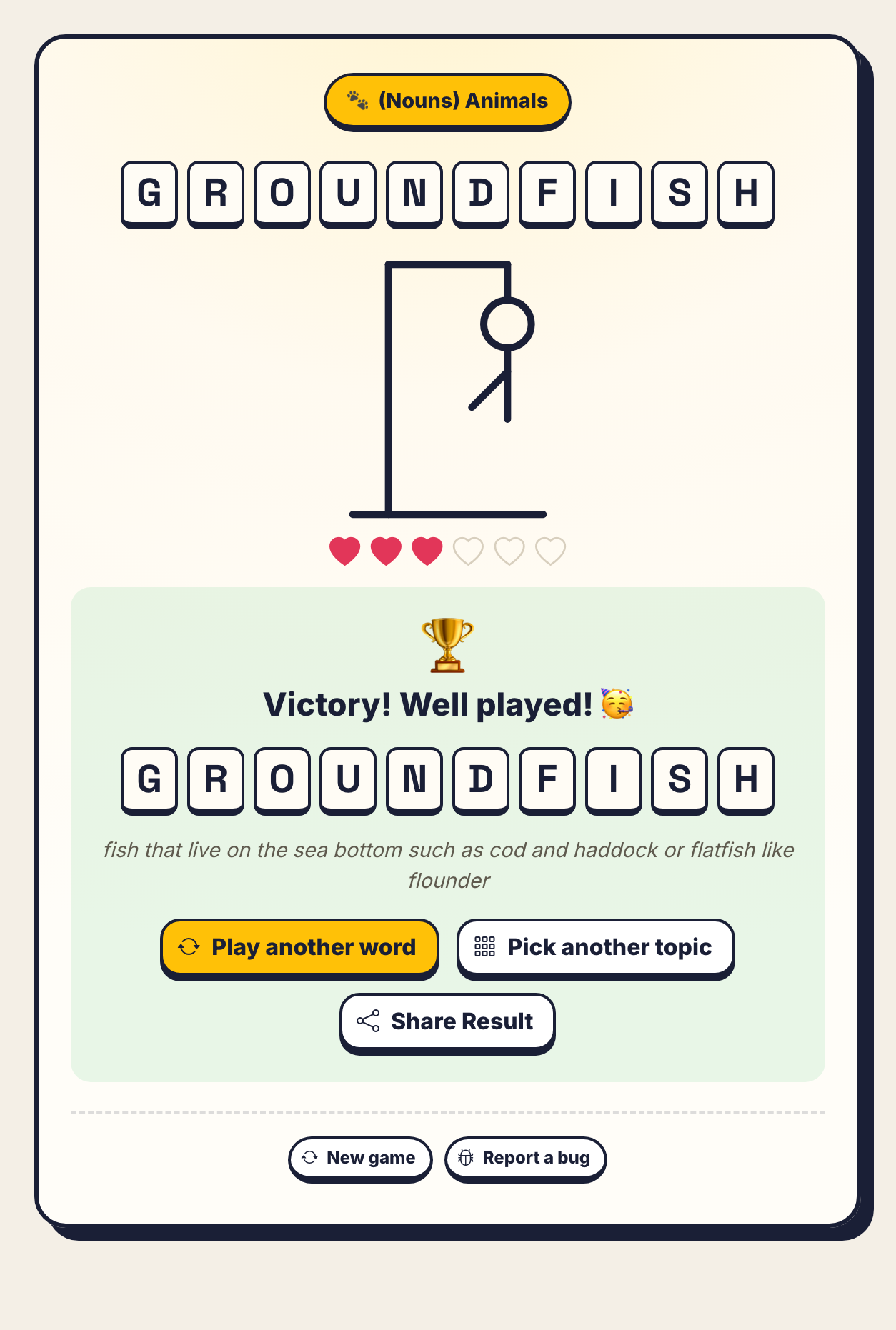 How to play Hangman game online step 3